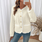 Ida Bouclé Cardigan - Creme