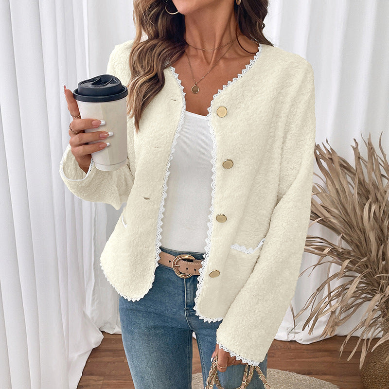 Ida Bouclé Cardigan - Creme