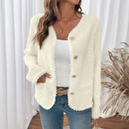 Ida Bouclé Cardigan - Creme