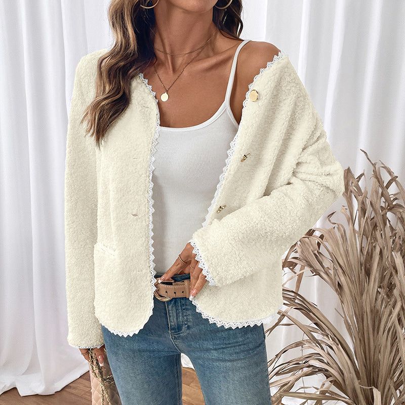 Ida Bouclé Cardigan - Creme