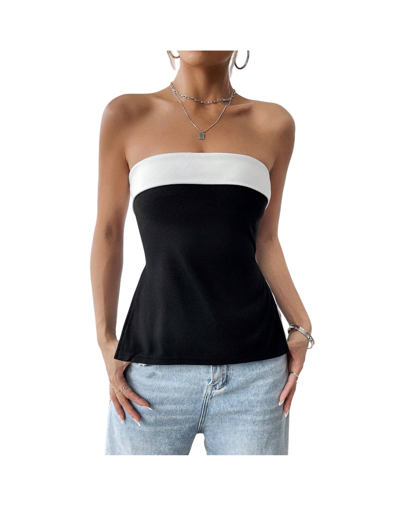 Lise Top - Sort/Hvid